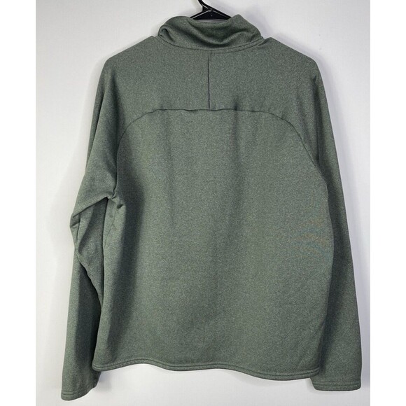 EUC L.L Bean Mountain Fleece Half Zip Jacket Mens L Green Slightly Fitted Hiking - Picture 2 of 5
